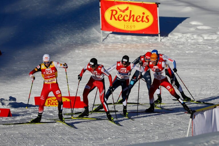 Zu Beginn der zweiten Runde bestand die Spitzengruppe noch aus sechs Athleten.