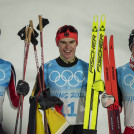 Das Siegertrio: Joergen Graabak (NOR), Vinzenz Geiger (GER), Lukas Greiderer (AUT)(l-r)