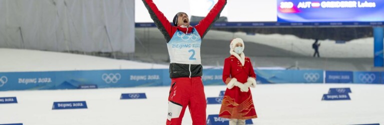 Lukas Greiderer gewinnt in seinem ersten olympischen Wettkampf die Bronzemedaille.