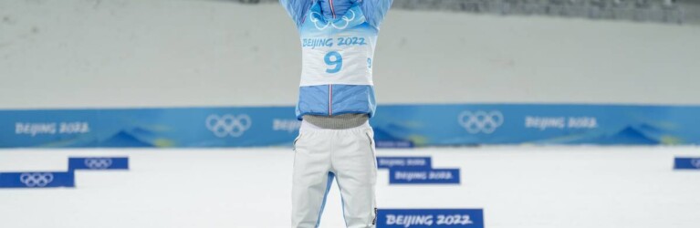 Joergen Graabak freut sich über Silber.