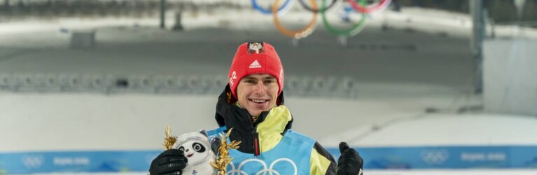 Strahlender Sieger: Vinzenz Geiger bei der Siegerehrung.