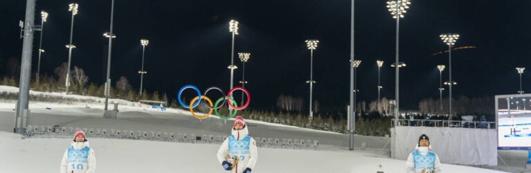 Das Podium: Jens Luraas Oftebro (NOR), Joergen Graabak (NOR), Akito Watabe (JPN), (l-r)