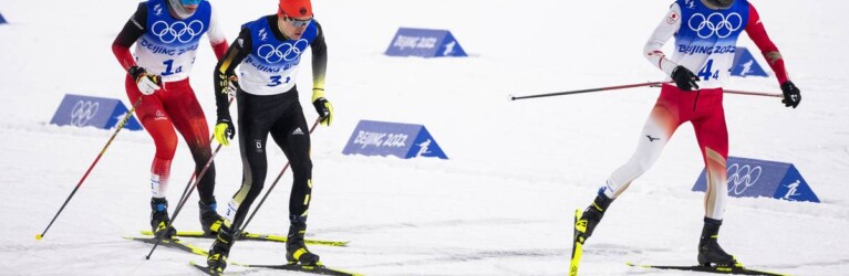 Taktikrennen zwischen Martin Fritz (AUT), Vinzenz Geiger (GER), Ryota Yamamoto (JPN), (l-r).