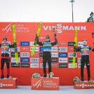 Das Podium: Mario Seidl (AUT), Jarl Magnus Riiber (NOR), Jens Luraas Oftebro (NOR), (l-r).