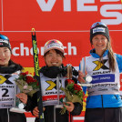 Das Damen-Podium: Haruka Kasai (JPN), Anju Nakamura (JPN), Annika Sieff (ITA), (l-r).