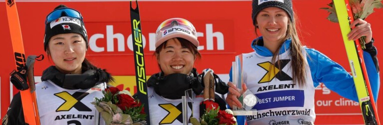 Das Damen-Podium: Haruka Kasai (JPN), Anju Nakamura (JPN), Annika Sieff (ITA), (l-r).