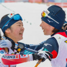 Haruka Kasia und Anju Nakamura feiern einen Doppelsieg in Schonach.