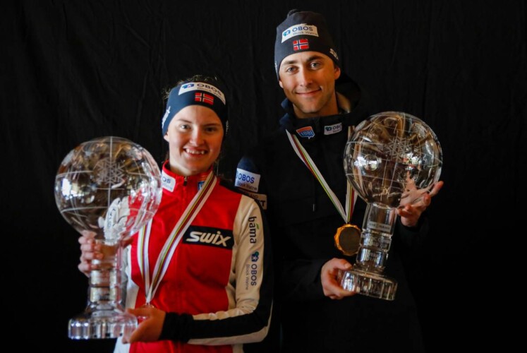 Die Gesamtsieger aus Norwegen: Gyda Westvold Hansen und Jarl Magnus Riiber.