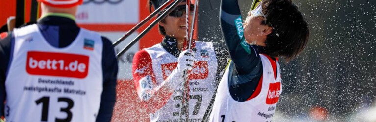 Sektdusche für Hideaki Nagai