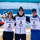 Die Medaillengewinner im Einzel der Jungen: Jiri Konvalinka (CZE), Eidar Johan Stroem (NOR), Marco Heinis (FRA)