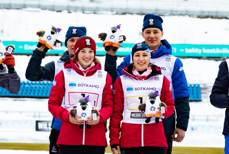 Die Sieger aus Österreich: Severin Reiter, Lisa Hirner, Annalena Slamik, Samuel Lev (l-r)