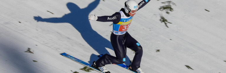 Manuel Faißt sprang stark und war bester Deutscher auf der Schanze.