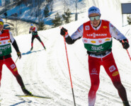 Österreichische Laufgruppe im Training: Johannes Lamparter (AUT), Mario Seidl (AUT), (l-r).