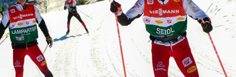 Österreichische Laufgruppe im Training: Johannes Lamparter (AUT), Mario Seidl (AUT), (l-r).