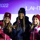 Die Medaillengewinnerinnen im Einzel: Lisa Hirner (AUT), Annika Sieff (ITA), Annalena Slamik (AUT) (l-r)