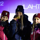 Die Medaillengewinnerinnen im Einzel: Lisa Hirner (AUT), Annika Sieff (ITA), Annalena Slamik (AUT) (l-r)
