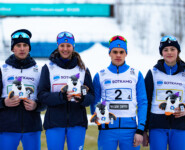 Das italienische Mixed Team: Stefano Radovan, Annika Sieff, Iacopo Bortolas, Greta Pinzani (l-r)