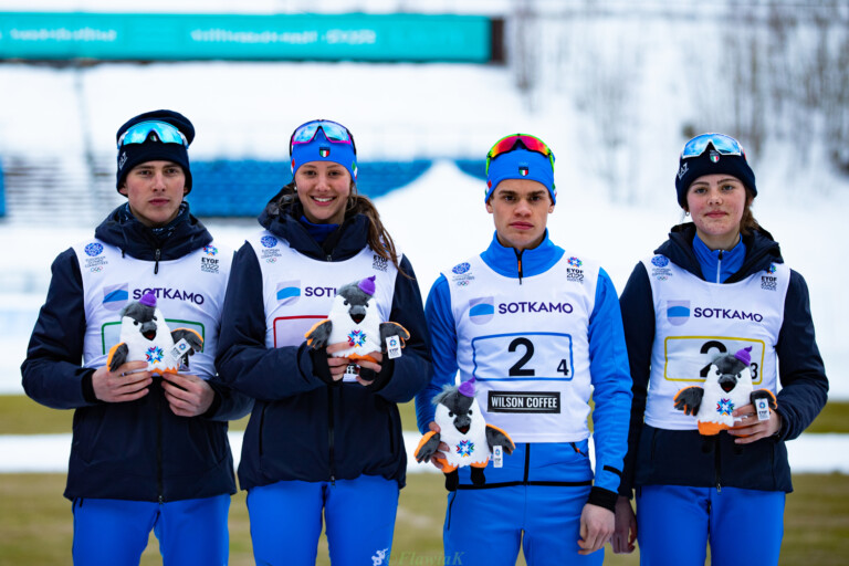 Das italienische Mixed Team: Stefano Radovan, Annika Sieff, Iacopo Bortolas, Greta Pinzani (l-r)