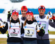 Silbermedaillengewinner Deutschland: Cindy Haasch, Tristan Sommerfeldt, Magdalena Burger, Benedikt Graebert (l-r)