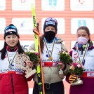 Das Podium bei den Damen: Haruka Kasai (JPN), Annika Sieff (ITA), Nathalie Armbruster (GER).