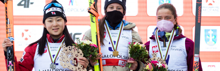 Das Podium bei den Damen: Haruka Kasai (JPN), Annika Sieff (ITA), Nathalie Armbruster (GER).