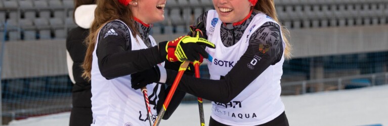 Magdalena Burger (GER), Marie Naehring (GER) (l-r) nach dem Einzelrennen