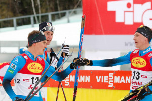 Team Frankreich: Antoine Gerard (FRA), Matteo Baud (FRA), Laurent Muhlethaler (FRA) (l-r).