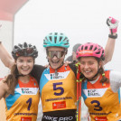 Die Siegerinnen bei den Damen: Minja Korhonen (FIN), Ema Volavsek (SLO), Nathalie Armbruster (GER)(l-r).