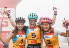 Die Siegerinnen bei den Damen: Minja Korhonen (FIN), Ema Volavsek (SLO), Nathalie Armbruster (GER)(l-r).