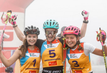 Die Siegerinnen bei den Damen: Minja Korhonen (FIN), Ema Volavsek (SLO), Nathalie Armbruster (GER)(l-r).