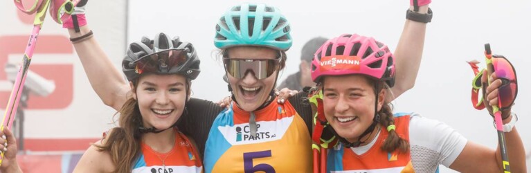 Die Siegerinnen bei den Damen: Minja Korhonen (FIN), Ema Volavsek (SLO), Nathalie Armbruster (GER)(l-r).