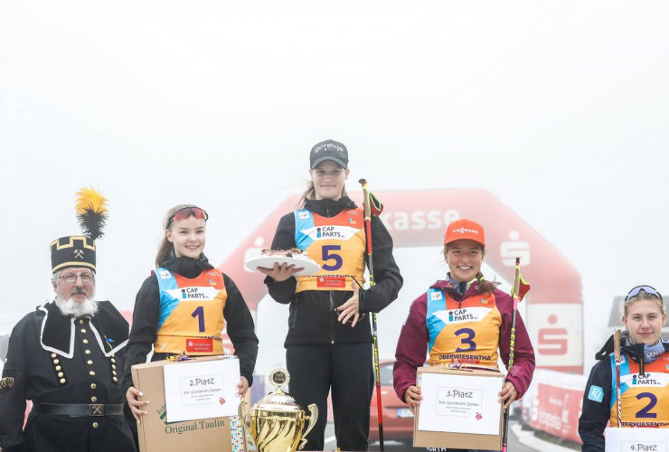 Die Siegerinnen bei den Damen: Minja Korhonen (FIN), Ema Volavsek (SLO), Nathalie Armbruster (GER), Jenny Nowak (GER), (l-r).