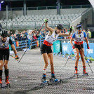 Foto-Finish um Platz neun zwischen Sliva Verbic (SLO) und Maria Gerboth (GER), Veronica Gianmoena (ITA), (l-r).