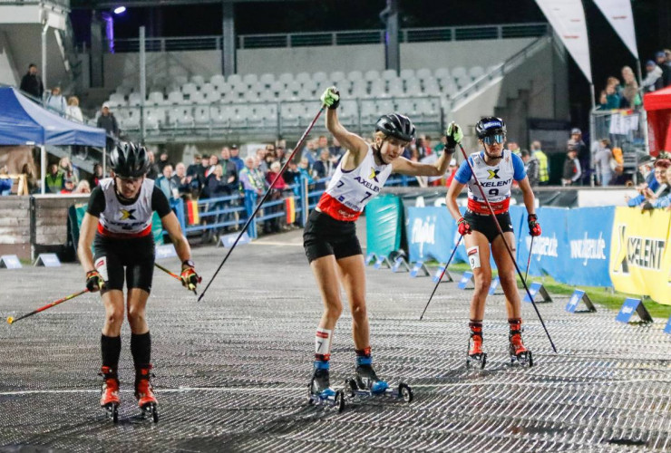 Foto-Finish um Platz neun zwischen Sliva Verbic (SLO) und Maria Gerboth (GER), Veronica Gianmoena (ITA), (l-r).