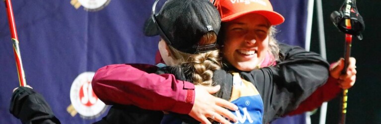 Kann ihr Glück kaum fassen: Ema Volavsek (SLO), Nathalie Armbruster (GER), (l-r).