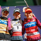 Das Podium der Damen: Ema Volavsek (SLO), Gyda Westvold Hansen (NOR), Nathalie Armbruster (GER), (l-r).