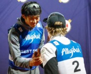 Respekt und Glückwunsch: Ryota Yamamoto (JPN), Franz-Josef Rehrl (AUT), (l-r).
