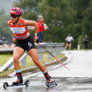 Nathalie Armbruster (GER) beim Start-Ziel-Sieg in Partenen.