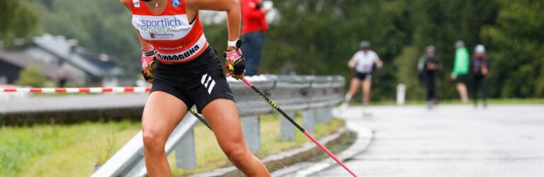 Nathalie Armbruster (GER) beim Start-Ziel-Sieg in Partenen.