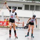 Silva Verbic (SLO) im Zielsprint mit Maria Gerboth (GER), (l-r)