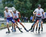 Die Spitzengruppe: Ilkka Herola (FIN), Martin Fritz (AUT), Jens Luraas Oftebro (NOR), (l-r)