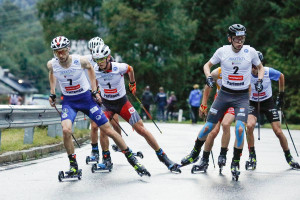 Die Spitzengruppe: Ilkka Herola (FIN), Martin Fritz (AUT), Jens Luraas Oftebro (NOR), (l-r)