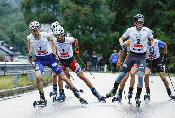 Die Spitzengruppe: Ilkka Herola (FIN), Martin Fritz (AUT), Jens Luraas Oftebro (NOR), (l-r)