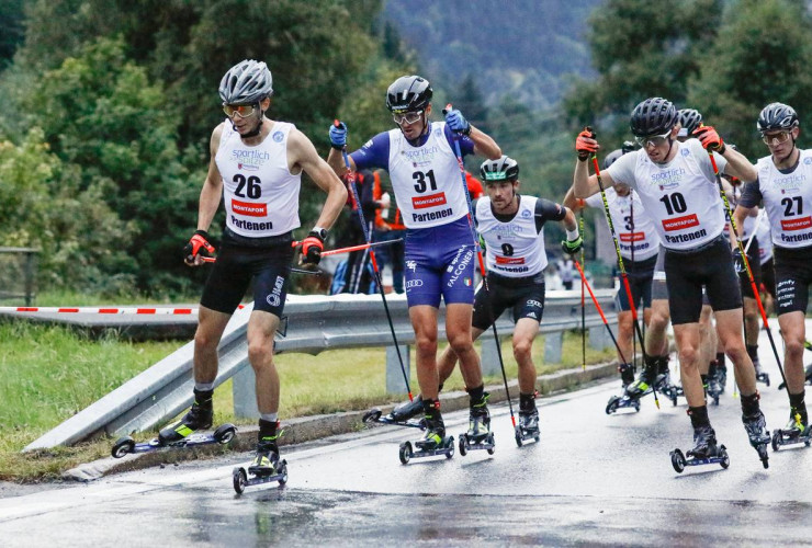 Zwei der schnellsten Läufer: Eero Hirvonen (FIN), Samuel Costa (ITA), Stefan Rettenegger (AUT)