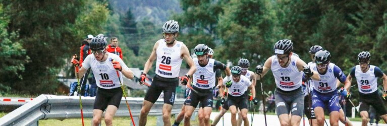 Ein großes Verfolgerfeld: Stefan Rettenegger (AUT), Eero Hirvonen (FIN), Fabian Riessle (GER), Joergen Graabak (NOR), Samuel Costa (ITA), (l-r)