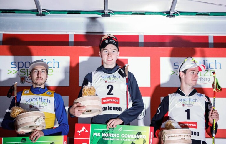 Die siegreichen Herren: Ilkka Herola (FIN), Jens Luraas Oftebro (NOR), Martin Fritz (AUT), (l-r).