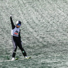 Auch Matteo Baud (FRA) war zufrieden mit seinem Sprung.