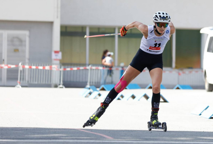 Eva Hubinger (AUT) beim Heimrennen