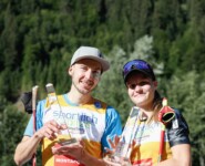 Die beiden Gesamtsieger: Ema Volavsek (SLO), Ilkka Herola (FIN) (r-l)