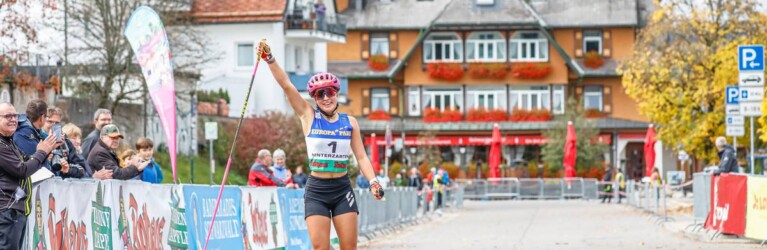 Nathalie Armbuster feiert ihren ersten Titel bei den Deutschen Meisterschaften.